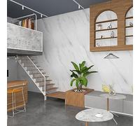 JSEVEM 80CM×4M Extra Wide Thick White Grey Marble Wallpaper Peel and Stick Waterproof White Gray Marble Contact Paper for Worktop Vinyl Glossy Granite Wall Sticker for Bedroom Bathroom Living Room