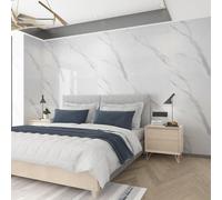 JSEVEM 80CM×4M Extra Wide Thick White Grey Pattern Marble Wallpaper Peel and Stick Self Adhesive Vinyl Wrap Waterproof Gray Granite Contact Paper Sticky Back Plastic Worktop Wall Stickers for Bedroom
