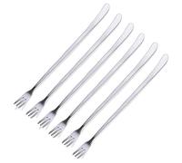 [JSeven] Long Handle Forks, Stainless Steel Dessert Forks, Fruits, Pickles Forks, Fancy Table Forks (6 Pcs)
