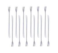 [JSeven] Long Handle Forks, Stainless Steel Dessert Forks, Fruits, Pickles Forks, Fancy Table Forks (12 Pcs)