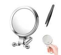 JSGBZK Handheld Mirrors, Hand Held Mirror with Tweezers, Foldable Double Sided Mirror Handheld, Portable 10X Small Magnifying Mirror Multi-Purpose Travel Precision Makeup for Women