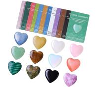 JSGHGDF 12/24 / 36Pcs Heart Genuine Stone with Inspirational Note Cards for Student Children Birthday Valentines Exchange Gift with Inspirational Note Cards for Exchange Present