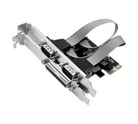 JSGHGDF 2 Port RS232 Port Printer Parallel PCIE Card Adapter Converter Fast Speed Data Transfer for Industrial PCIe Card