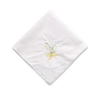 JSGHGDF 28cm Colorful White Lace Embroidered Handkerchief Square Towel Cotton Soft Embroidered Ladies Handkerchief for