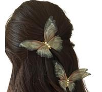 JSGHGDF 2Pcs Fairy Butterfly-shape Hairclip with Pearls Headwear Photo Props Hair Jewelry Plain Fairy Pearls Headdress