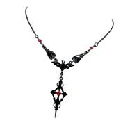 JSGHGDF 3. Dark Aesthetic Triple Bat Chain Featuring Metallic Rose, Bold Gothic Jewelry for Nervous Enhancer, Birthday Permanent Dark