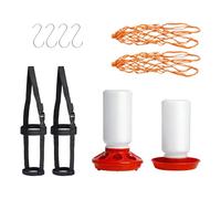 JSGHGDF 3 High-Capacity Chicken Feeder & Waterer Combo Set Spillproof Design for Livestock Care & Vegetable Storage Poultry Feeding Equipment