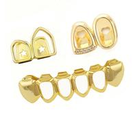 JSGHGDF 3 Pieces Brass Piercing Jewelry With Ventilated Double Hollow Structure Corrosions Resistant Double Tone Selection Body Piercing Jewelry Set