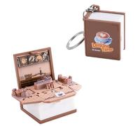 JSGHGDF 3D Folding Popup Book Keychain Children'S Science Puzzle Novelty Mini Dinosaur Keyring Bag Decoration Handheld Kids