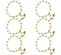 JSGHGDF 6 Divisions Crystal Meet Sequined Bracelets Thin Faith Jewelry Set for Adults Kids Christening Beads Bangle for Kids Adults