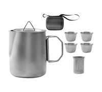 JSGHGDF 6pcs Camping Tea Set 304 Stainless Steel: Compact, Easy-Clean for Outdoor Backpackers Travelers Camping Teas Set with Cups