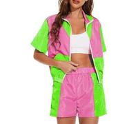 JSGHGDF 80s 90s Outfit 2Piece Tracksuits Retro Disco Party, S, B S