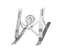 JSGHGDF Aluminum Laptop Stand with Cooling Fan 7 Heights Adjustable Foldable Ergonomic Computer Holder for Notebook and Tablets Aluminum Laptop Stand