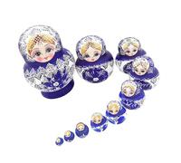 JSGHGDF And White Porcelain Pattern Matryoshka Russian Nesting Dolls 10 Layers Handpainted Craft Children Interactive Parent Child Toy