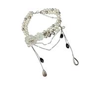JSGHGDF Beautiful Art Styles Fringe Necklace with Intricate Beadwork and Lightweight Alloy Construction Clavicle Chain Retro Geometric Pendant Collarbone Chain