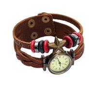 JSGHGDF Braided Leather Strap Watch, Thin Profile Wrist Accessory, Brown