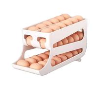 JSGHGDF Capacity Double Layer Eggs Storage Box with Auto Roll Feature and Sturdy Construction for Home Use Refrigerator Eggs Holder