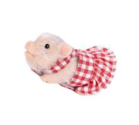 JSGHGDF Child Safe Silicone Animal Stress Reliever Toy Featuring Squeeze Function Floral Dress and Baby Bottle Pigs Pretend Play Toy with Floral Dress