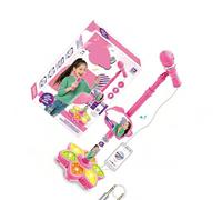 JSGHGDF Childrens Song Microphone Featuring Detachable Stand and LED Lights for Home Musical Enjoyment Kids Singing Machine