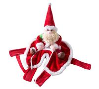 JSGHGDF Christmas Dog Cats Santa Costume Holiday Outfit with Ride on Design for Halloween Holiday Parties Gathering Photography Dog Christmas Costume