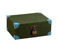 JSGHGDF Classical Locking Wooden Treasure Chests Leather Wrapped Storage Container For Valuables Heirlooms Display Organizers Decorative Wooden Box For Coin And Documents