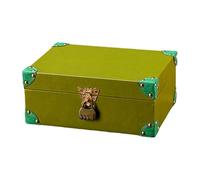 JSGHGDF Classical Locking Wooden Treasure Chests Leather Wrapped Storage Container For Valuables Heirlooms Display Organizers Decorative Wooden Box For Coin And Documents