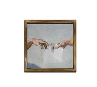 JSGHGDF Creative Cats Interpretation of Painting on Multipurpose 20cm Square Wooden Whimsical Wooden Wall Art Innovation Art Print