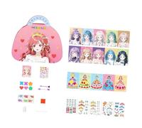 JSGHGDF Creative Makeup Craft Project Kits Toy with Sparkling Stickers for Little Artists Birthday Party Gathering Activity Kids Makeup Bag Craft