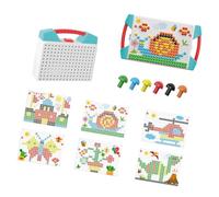 JSGHGDF Creative Mushroom Peg Puzzle Game for Children with Board Imagination and Fine Motor Skills Safe Construction Preschool Educational Games