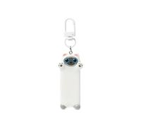 JSGHGDF CuteCatPendantKeychainKeyRingsFashionAnimalsKittensCharmKeyringHangingsOrnamentBagDecorationsPartyJewelr, Long White Siamese C, As detailed description