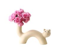 JSGHGDF Decorative Flower Vases Cats Vase Ceramic Buds Vase Moderns Home Decors Minimalists Decors Cats Lover Women Flower Vases