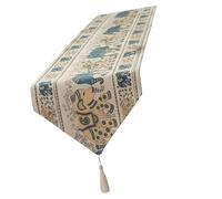 JSGHGDF Decorsative Polyester Table Runner Unique Elephant Print Washable Wear Resistant Tablecloth with Tassels for Home Decors for Tea Long Decoration Cover Dining Room Decors