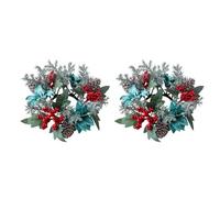 JSGHGDF Door Wall Window Christmas Ornament Artificial Pinecone Candlestick Wreaths with Red Berries & Table Centerpiece Table Decoration Centerpiece