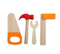 JSGHGDF Early Learning Wood Carpenter Tool Set for Children Carpenter Role Playing Game Educational Hand Eye Coordination Toy Realistic Wood Tool Set with Hamme