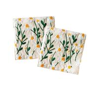 JSGHGDF Easy to Cleaning Cotton Linen Coasters Embroidered with Daisies Providing Insulation and Aesthetic Appeal for Furniture Safeguarding Homes Decors