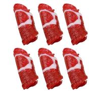 JSGHGDF Educational Food Simulation Set: 6 Beef Roll Models for Cognitive Development Pretend Cooking Scene Arrangement Faux Meat Toy