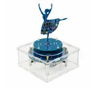 JSGHGDF Educational Music Box Individual-assembly Project with Rotating Dancer 6 Songs Interchangeable Speed Control for Beginners Rotating LED Music Box
