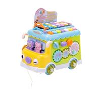 JSGHGDF Educational Musical Toy Bus with Shape Sorting and Piano Percussion Music Vehicle Activity for Toddler Sensory Play Multifunctional Musical Bus for Toddler