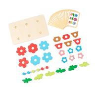 JSGHGDF Educational Wood Flower Building Block Toy for Children Enhancing Creativity and Problem Solving Skill Activity Wood Flower Building Block