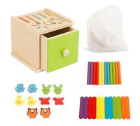 JSGHGDF Educational Wooden Insertion Box Featuring Shape Matching and Color Identification Fun Early Learning Toy for Little Entities Kids Shape Recognition Toy