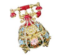 JSGHGDF Elegant Telephone Jewelry Box Handcrafted Home Decorative Ornament Metal Texture Suitable for Rings Necklace Storage Coating Jewelry Storage Box