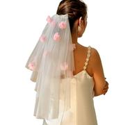 JSGHGDF Elegant Two Layer Tulle Veil Accessory In Light Flower Design For Weddings Bridal Veils With Flowers