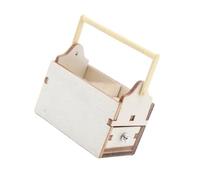 JSGHGDF Exquisite 1/12 Scale Wooden Tool Container for Model House with Multiple Compartments Collectible Tiny Toolbox for Dolls
