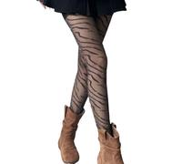 JSGHGDF Fashionable Black Glittering Zebras Striped Pattern Pantyhose Women Vintage Sheer Silk Tights Stockings Leggings Hosiery Sheer Silk Pantyhose