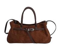 JSGHGDF Fashionable Retro Shoulder Bag Soft Suedes Fabric Elegant Carry Methods Roomy Interior Perfect For Autumn Winter Season Adjustable Strap Suedes Bag
