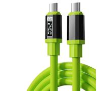 JSGHGDF Fast Speed 240W Data Transfer Cable with Real Time Wattage Monitor for Laptops Tablets and Phones Reinforced Connectors USB C to USB C Silicone Data Line