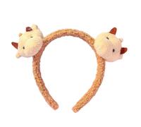 JSGHGDF Faux Lamb Wool Hair Hoop Cute 3D Plush Cow Studded Animal Headband Headdress Fuzzy Furry Makeup Hairband for Women Girls