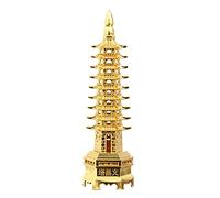 JSGHGDF Feng Shui 9-Levels Alloy 3D Model Chinese Wenchang Pagoda Tower Crafts Statue Souvenir Home Decoration Metal Handicraft Collection Gifts Candlestick Lamp Base Tall