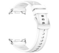 JSGHGDF Flexible Silicone Watch Band Straps With Leather Accent For 40mm 44mm 46mm Models Comfortable Daily Wear Gym To Office