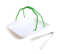 JSGHGDF Food Clip and Serving Plate Set Rectangular Bread Tray with Handle for Home and Outdoor Use Slip Proof Food Tongs